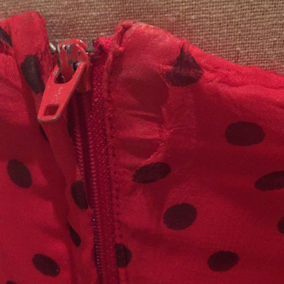 🌹 Silk Red Polka Dot Albert Nipon Evening Dress Pre Owned - Picture 7 of 12